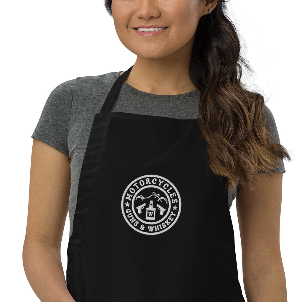 Motorcycles Guns & Whiskey Embroidered Apron -MGW Clothing