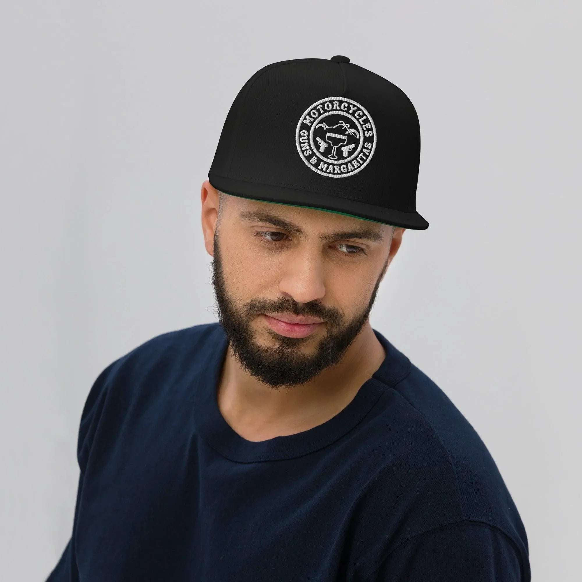Motorcycles Guns & Margaritas Flat Bill Cap -MGW Clothing