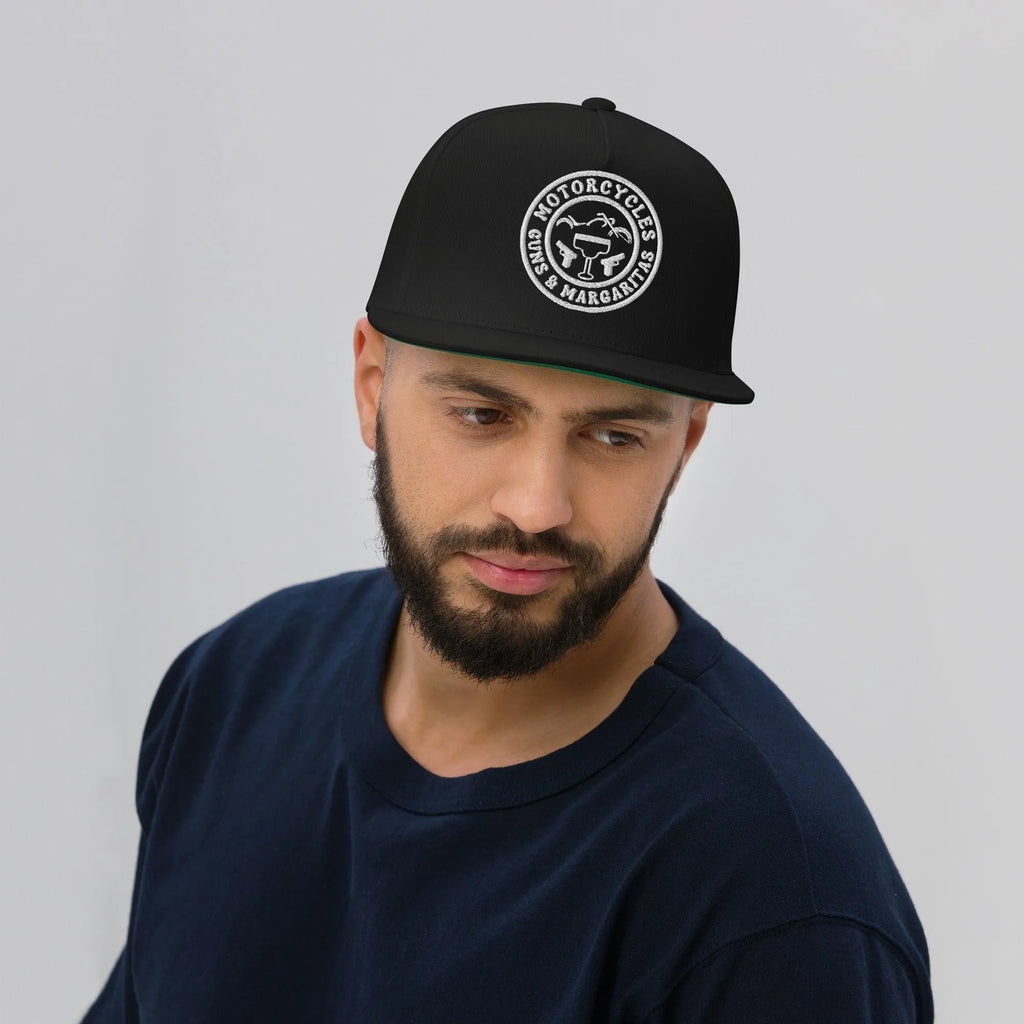 Motorcycles Guns & Margaritas Flat Bill Cap -MGW Clothing