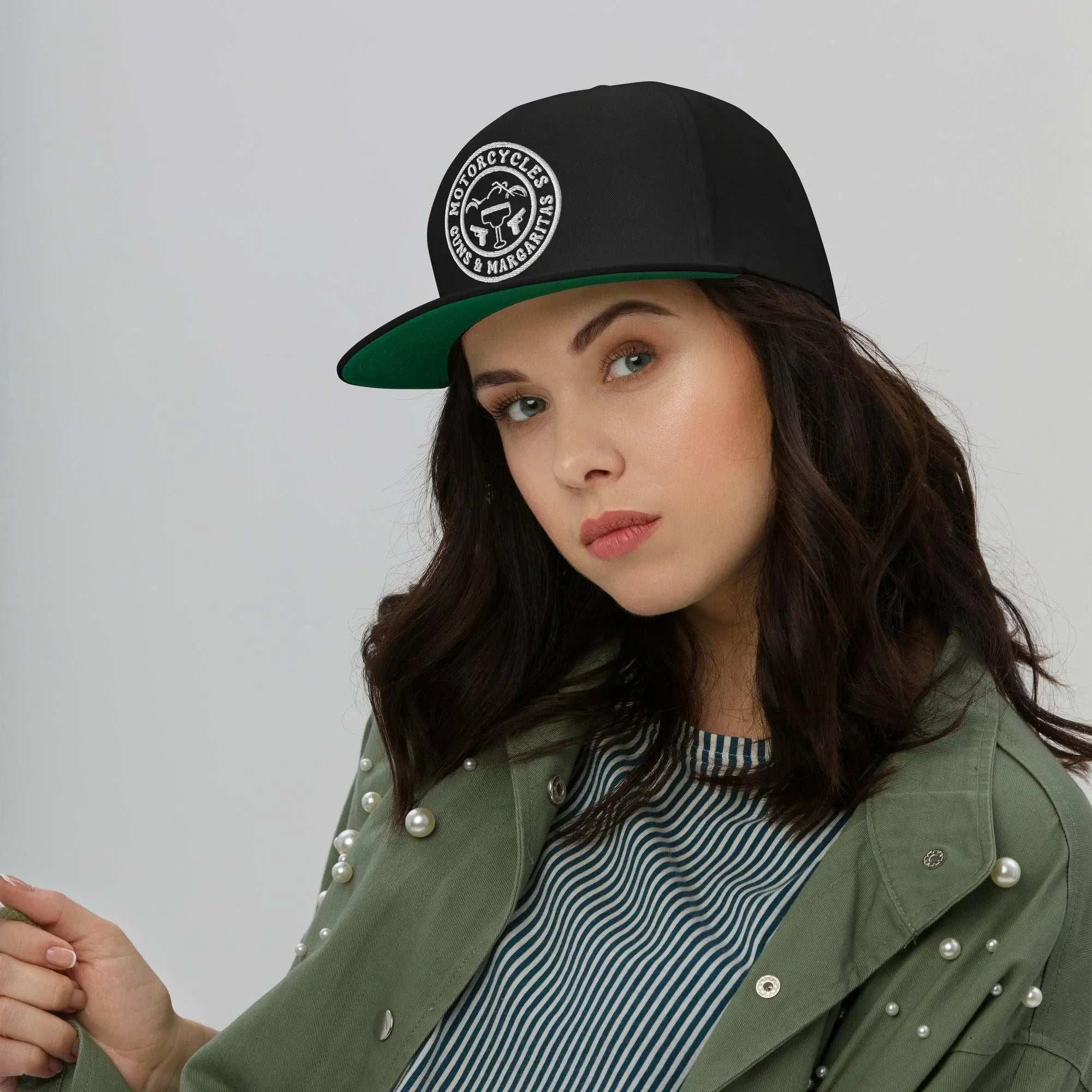 Motorcycles Guns & Margaritas Flat Bill Cap -MGW Clothing