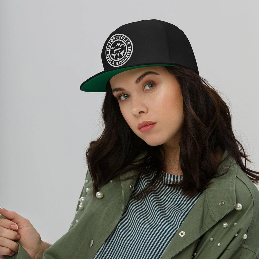 Motorcycles Guns & Margaritas Flat Bill Cap -MGW Clothing