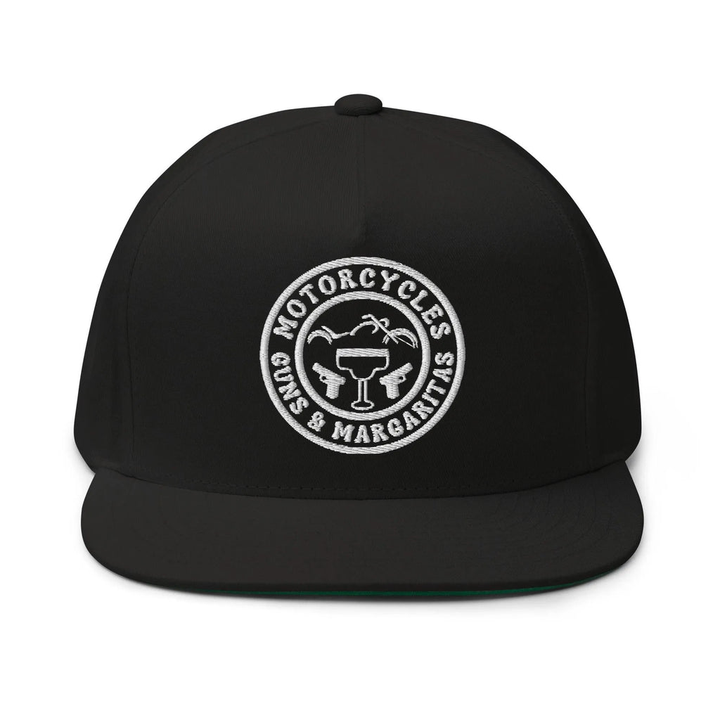 Motorcycles Guns & Margaritas Flat Bill Cap -MGW Clothing