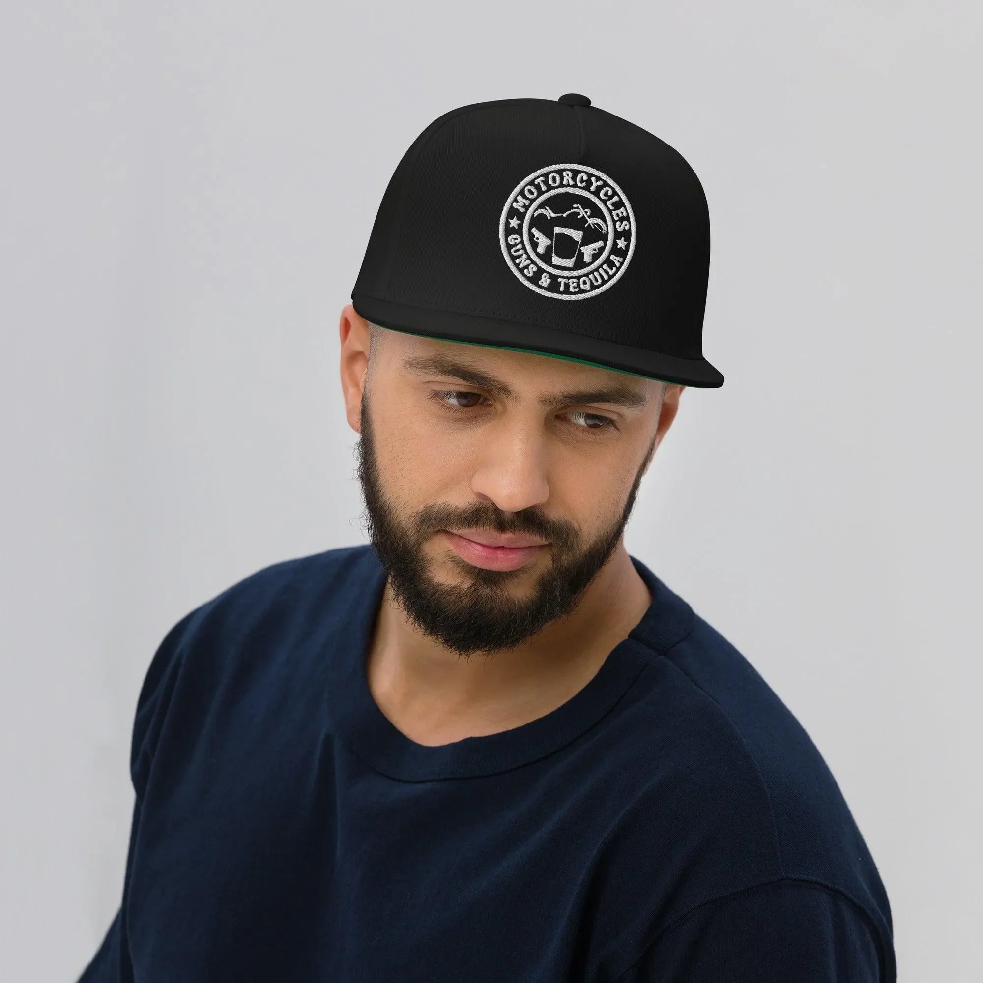 Motorcycles Guns & Tequila Flat Bill Cap -MGW Clothing