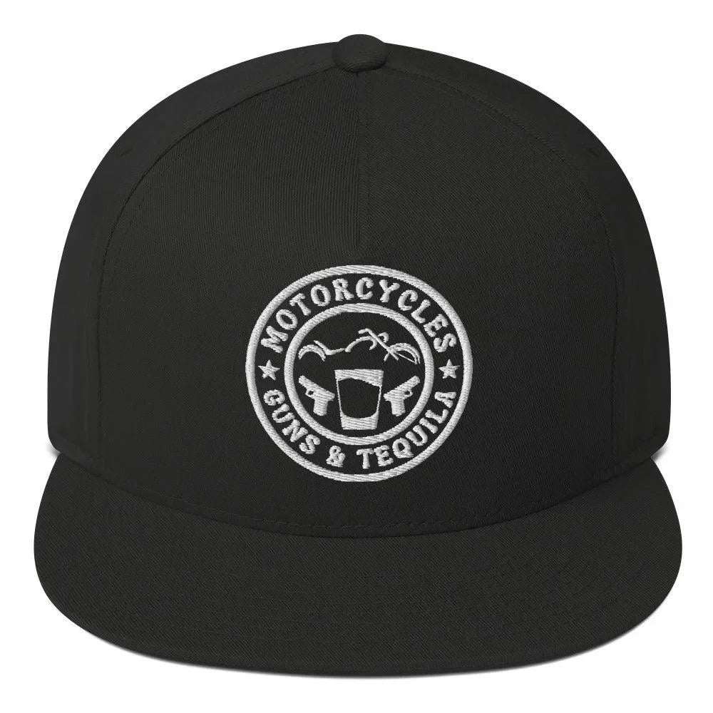 Motorcycles Guns & Tequila Flat Bill Cap -MGW Clothing