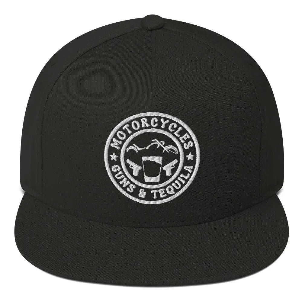 Motorcycles Guns & Tequila Flat Bill Cap -MGW Clothing