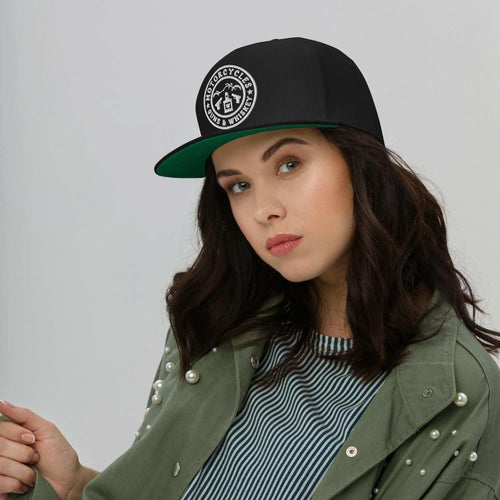 Motorcycles Guns And Whiskey Flat Bill Cap Round - MGW Clothing