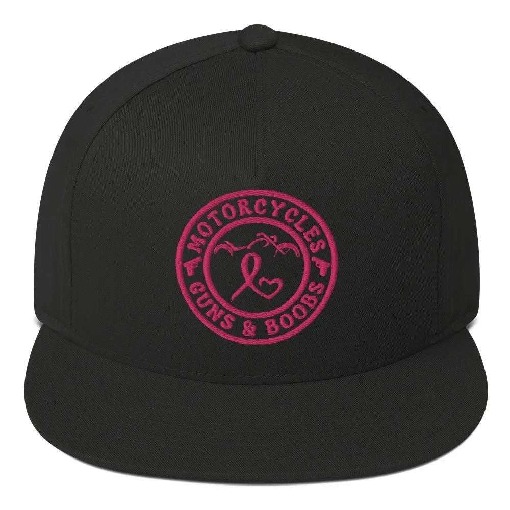 Motorcycles Guns & Boobs Flat Bill Cap -MGW Clothing
