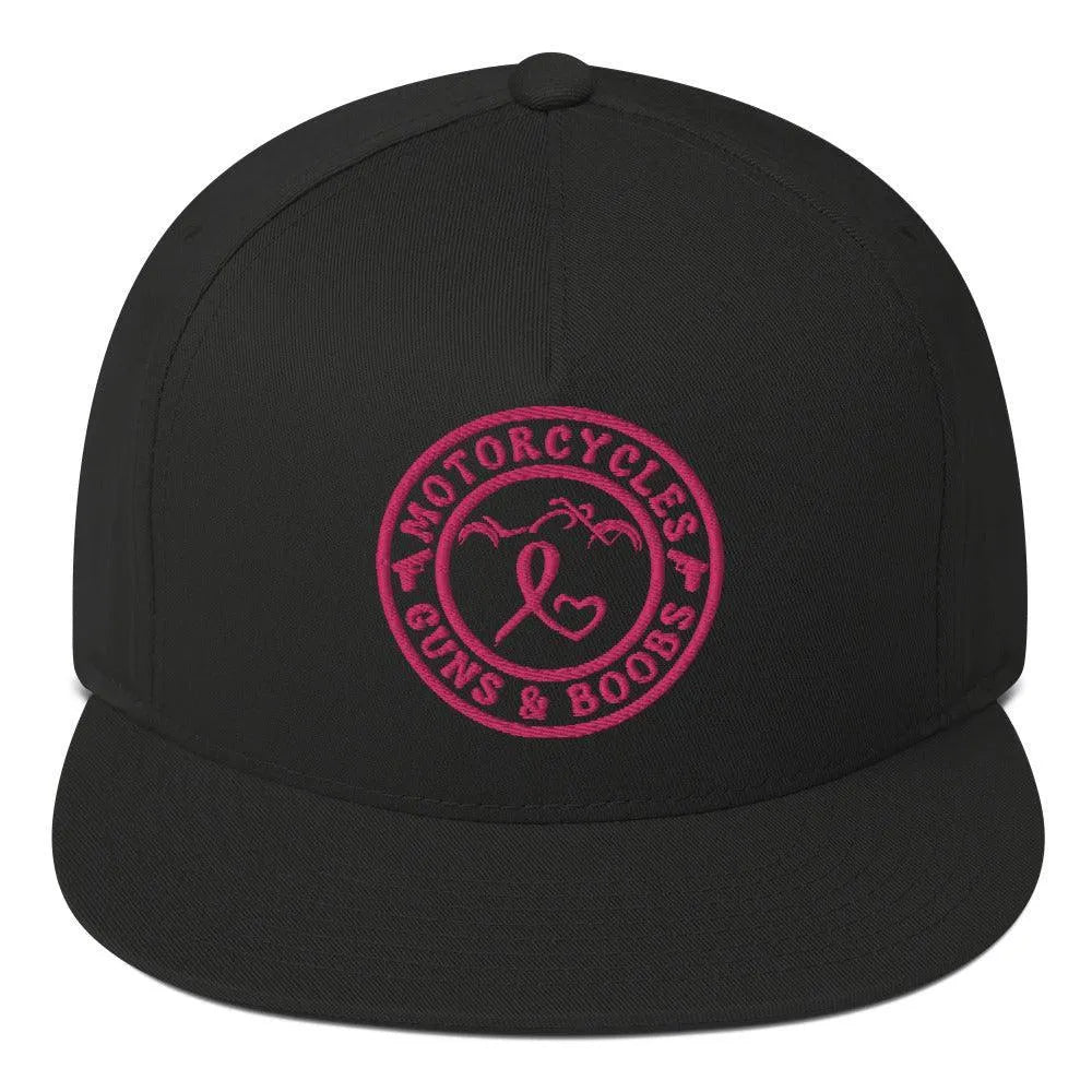 Motorcycles Guns & Boobs Flat Bill Cap -MGW Clothing