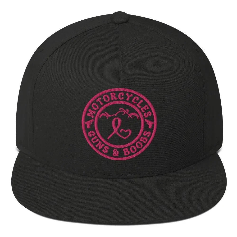 Motorcycles Guns & Boobs Flat Bill Cap -MGW Clothing