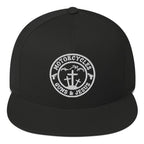 Motorcycles Guns And Jesus Flat Bill Cap Round - MGW Clothing