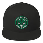 Motorcycles Guns And Weed Flat Bill Cap Round - MGW Clothing