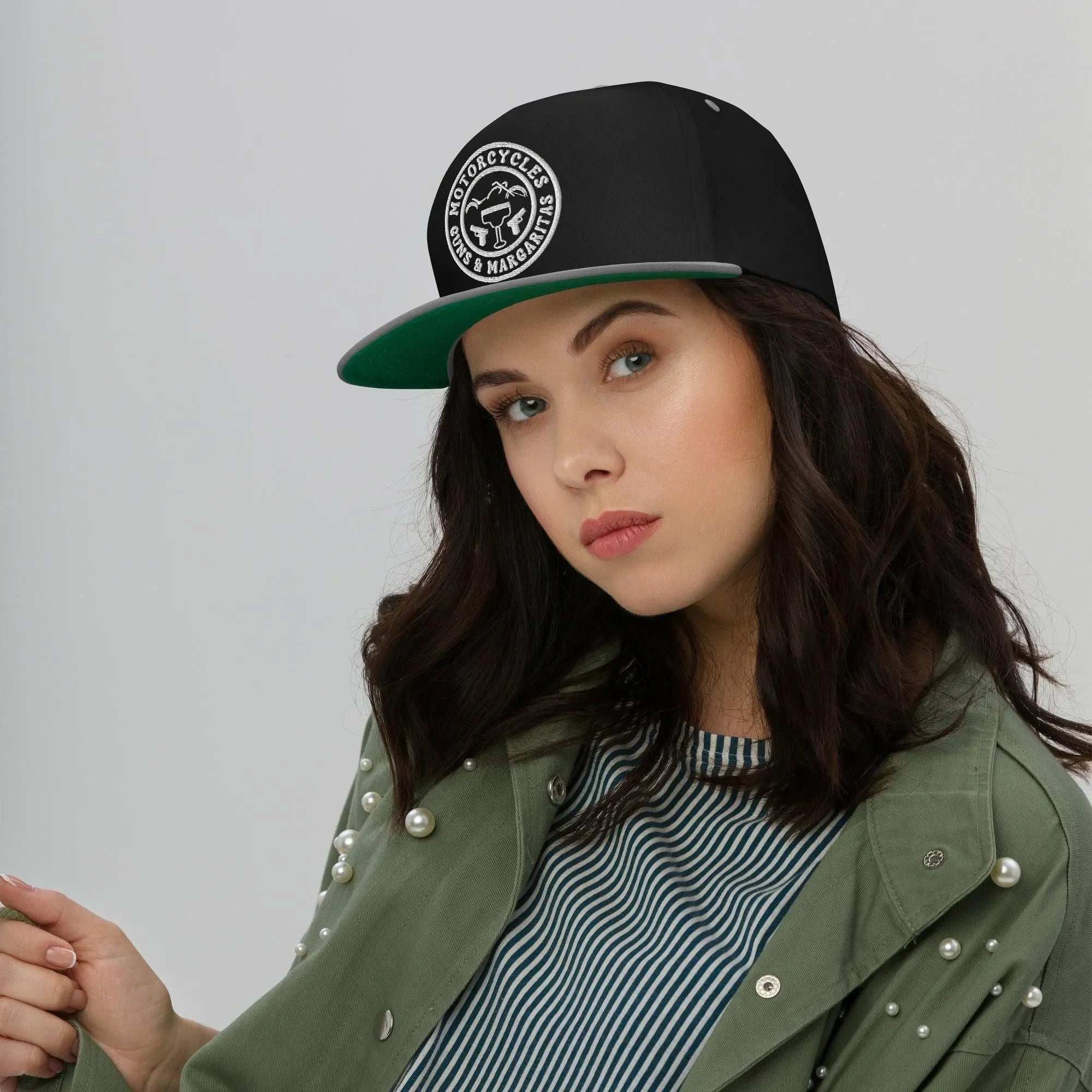 Motorcycles Guns & Margaritas Flat Bill Cap -MGW Clothing