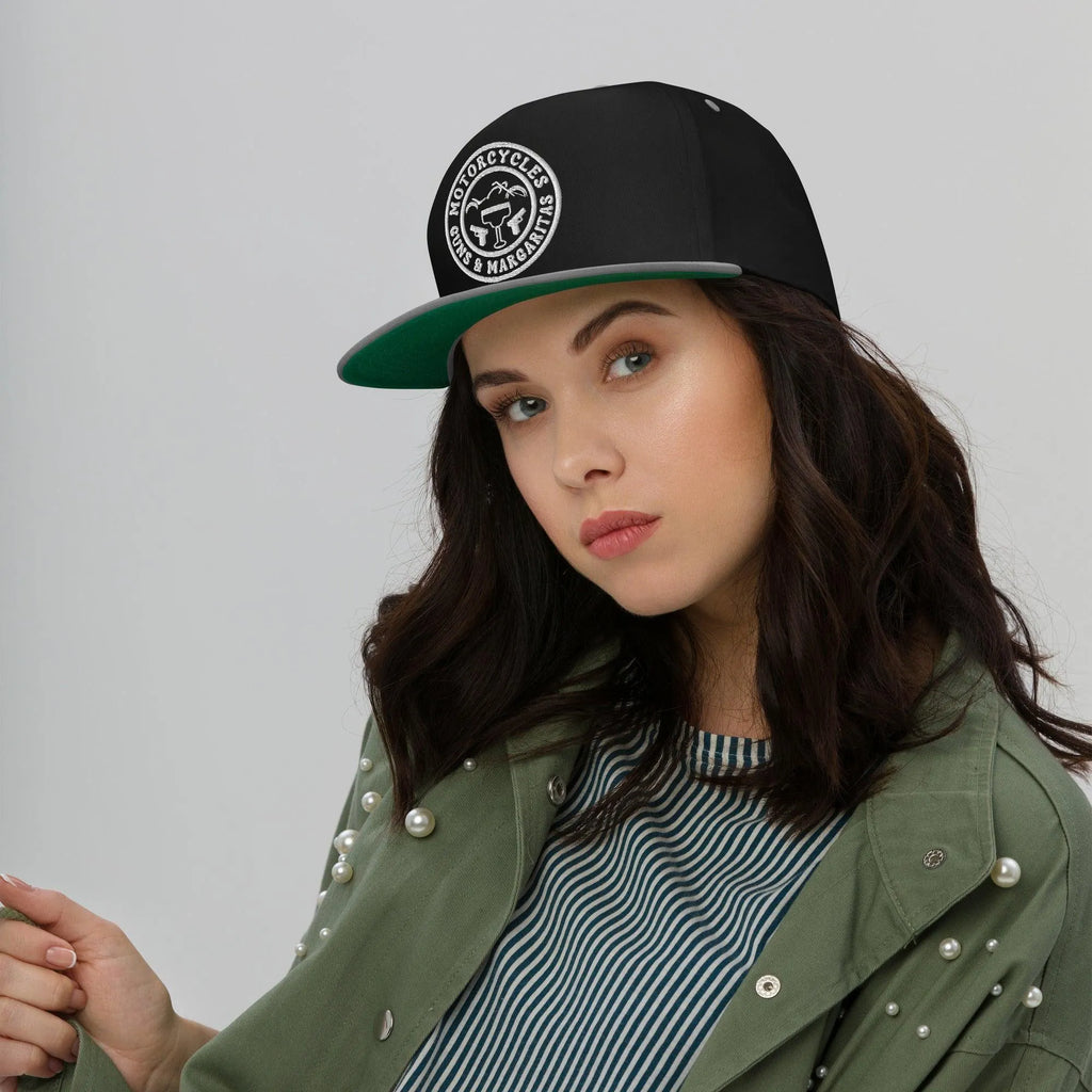 Motorcycles Guns & Margaritas Flat Bill Cap -MGW Clothing