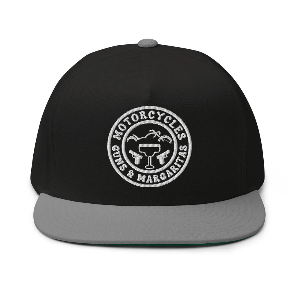 Motorcycles Guns & Margaritas Flat Bill Cap -MGW Clothing