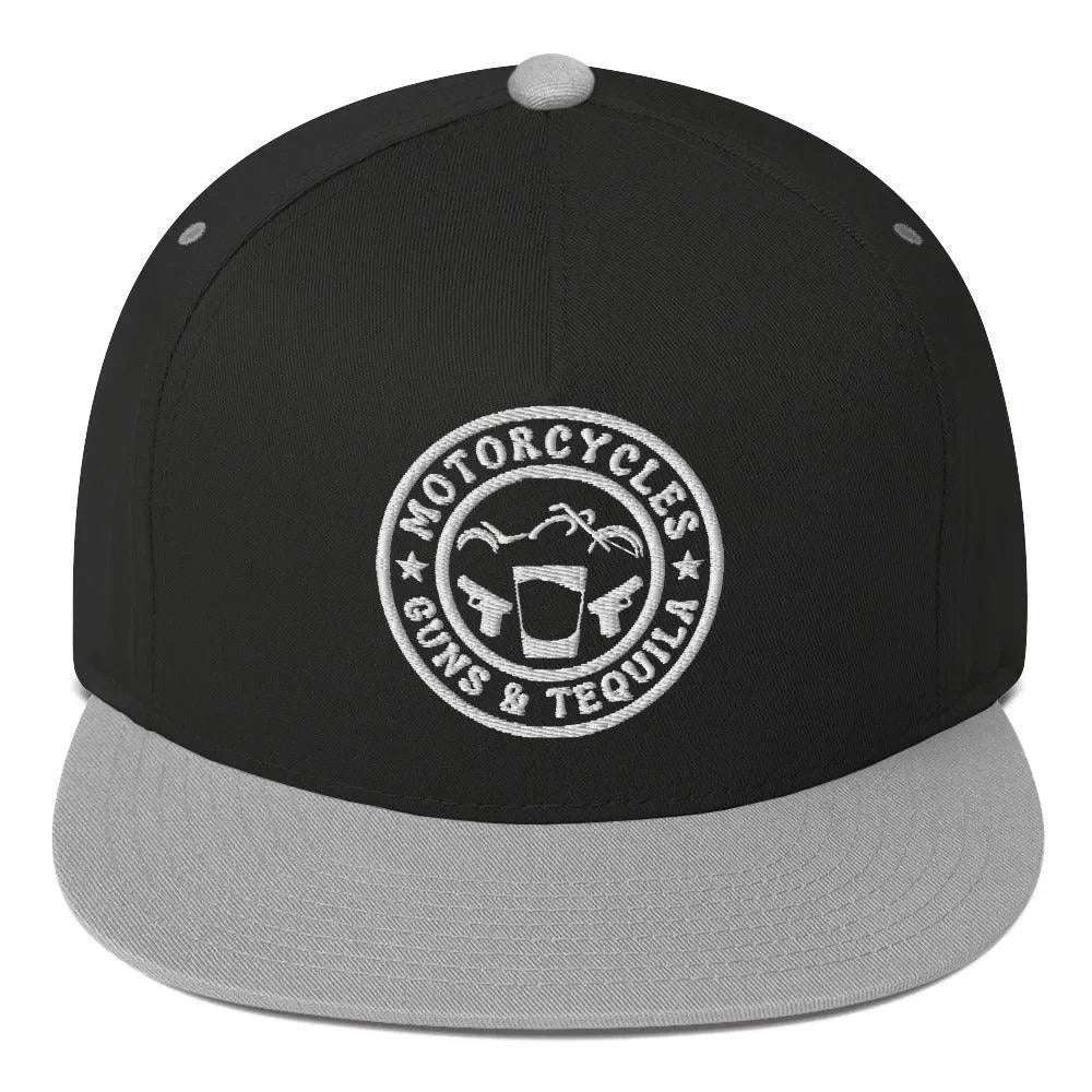 Motorcycles Guns & Tequila Flat Bill Cap -MGW Clothing