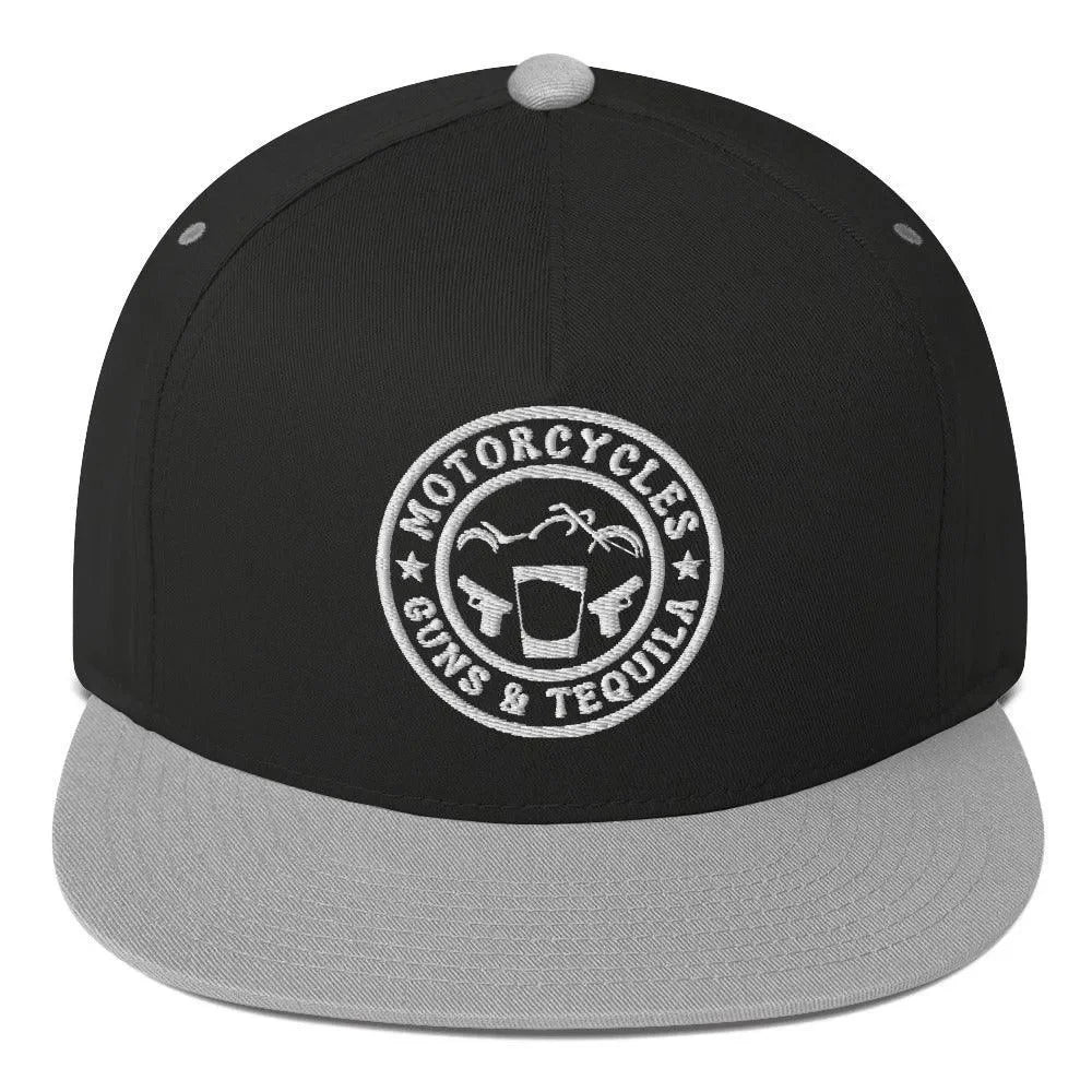 Motorcycles Guns & Tequila Flat Bill Cap -MGW Clothing