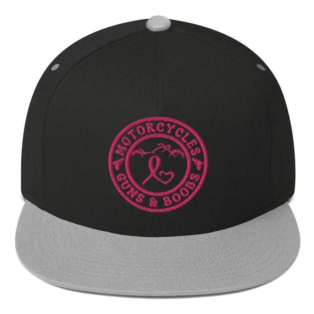 Motorcycles Guns & Boobs Flat Bill Cap -MGW Clothing