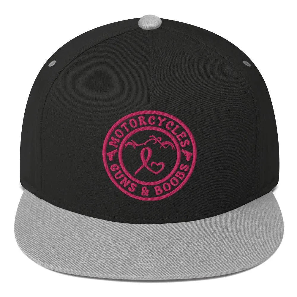 Motorcycles Guns & Boobs Flat Bill Cap -MGW Clothing