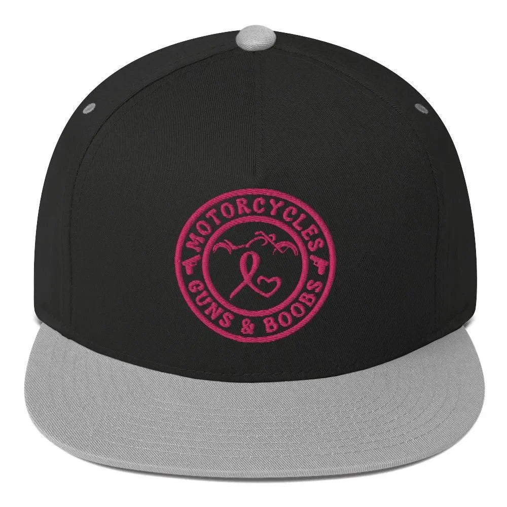 Motorcycles Guns & Boobs Flat Bill Cap -MGW Clothing