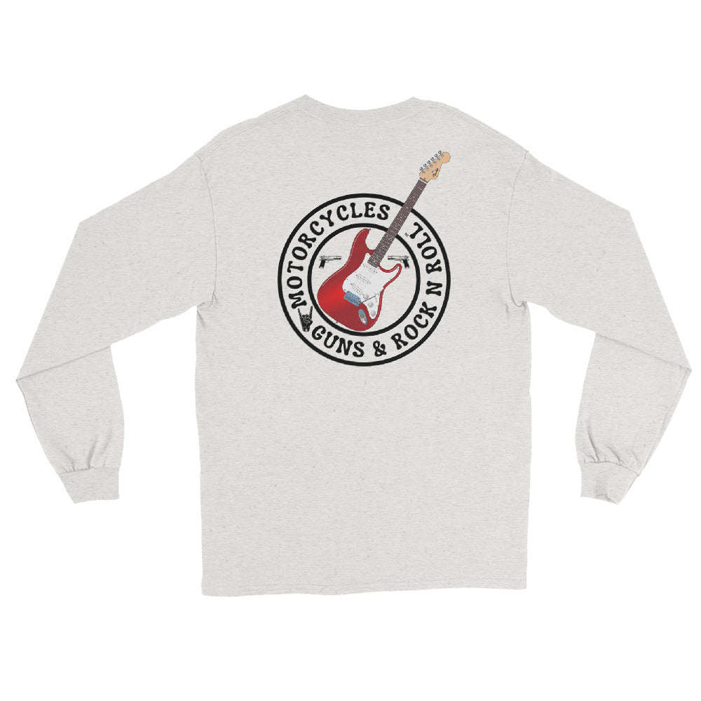Motorcycles Guns And Rock N Roll Long Sleeve Shirt-MGW Clothing
