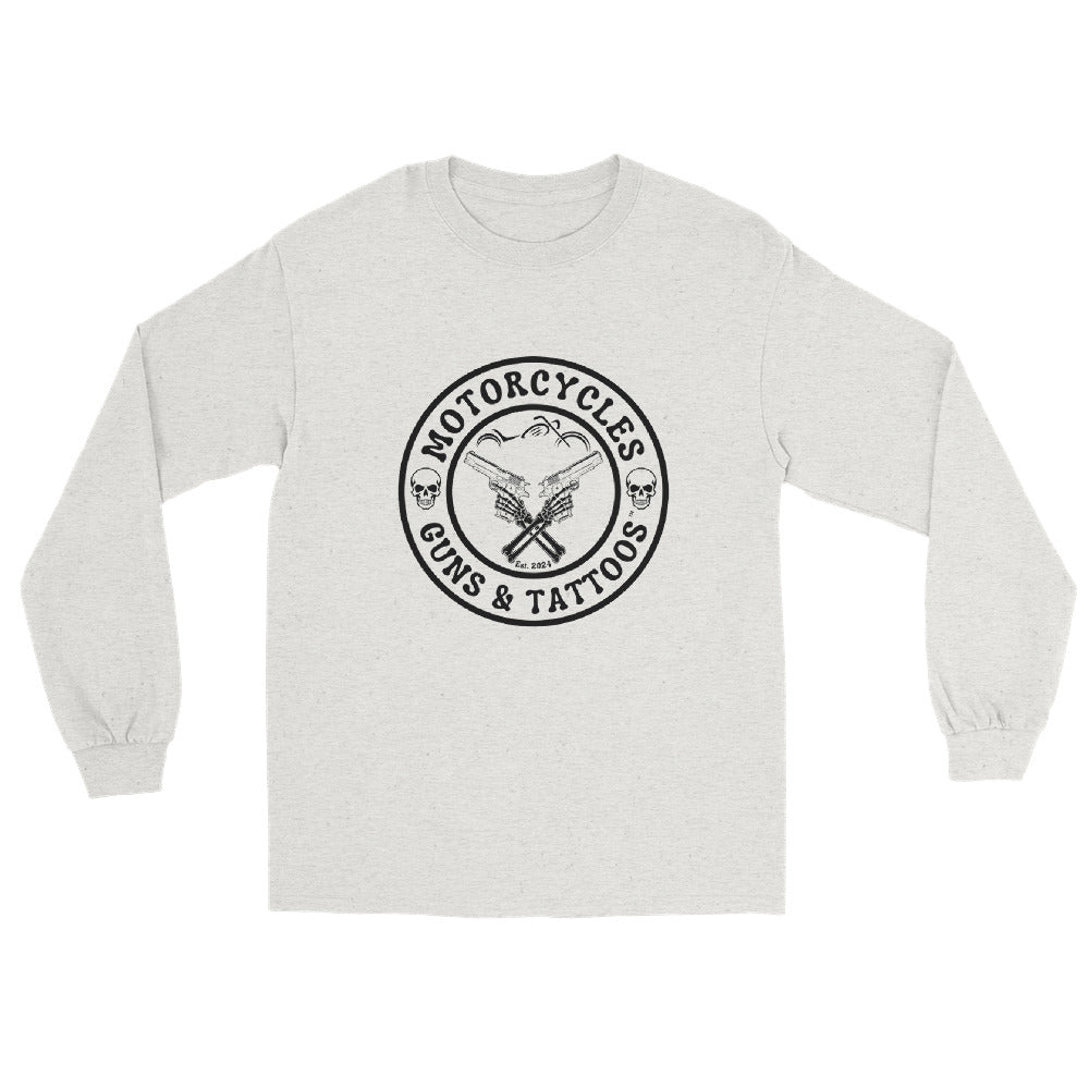 Motorcycles Guns And Tattoos Long Sleeve Shirt-MGW Clothing