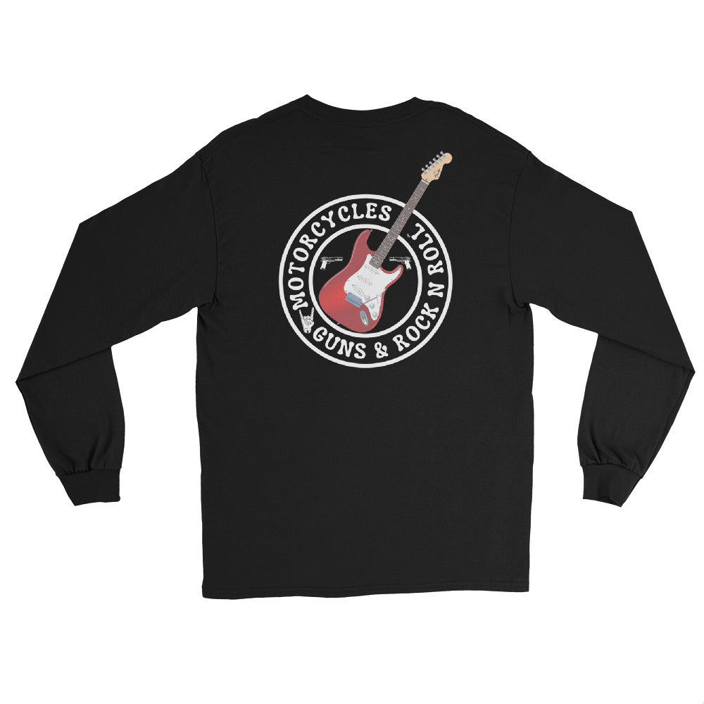 Motorcycles Guns And Rock N Roll Long Sleeve Shirt-MGW Clothing