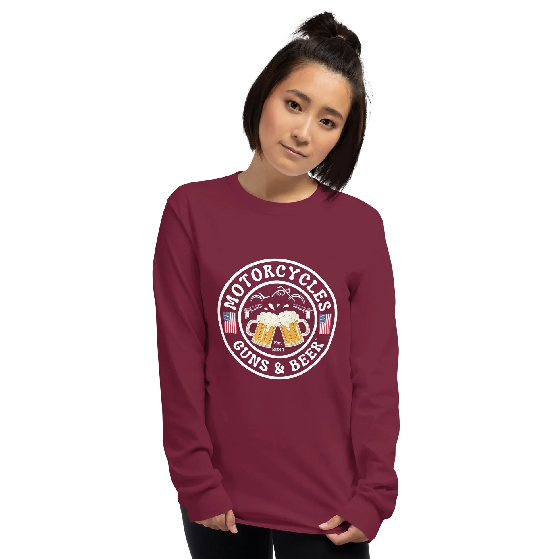 Motorcycles Guns & Beer Long Sleeve - Unisex - ShopMGW Clothing