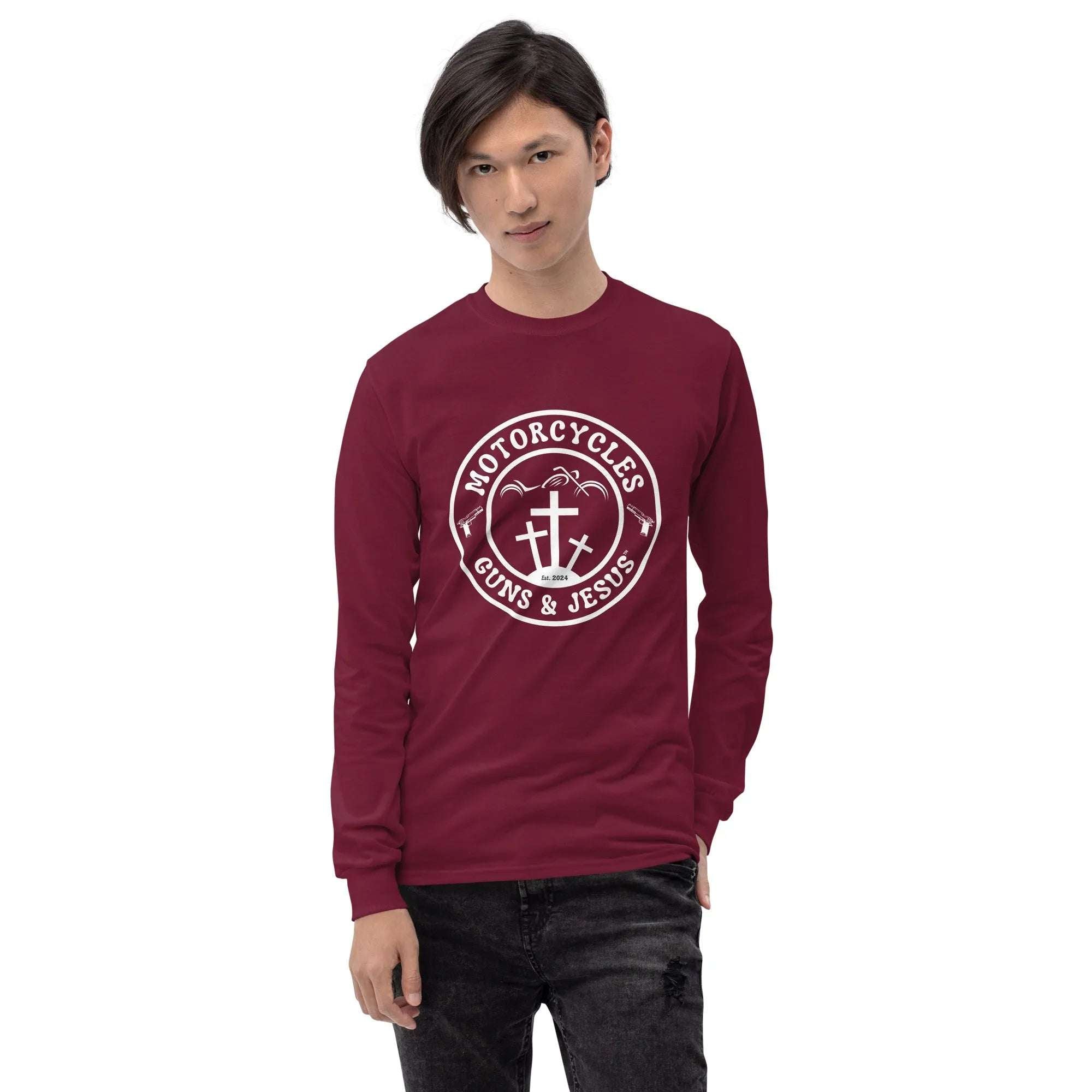 Motorcycles Guns & Jesus Long Sleeve - Unisex -MGW Clothing