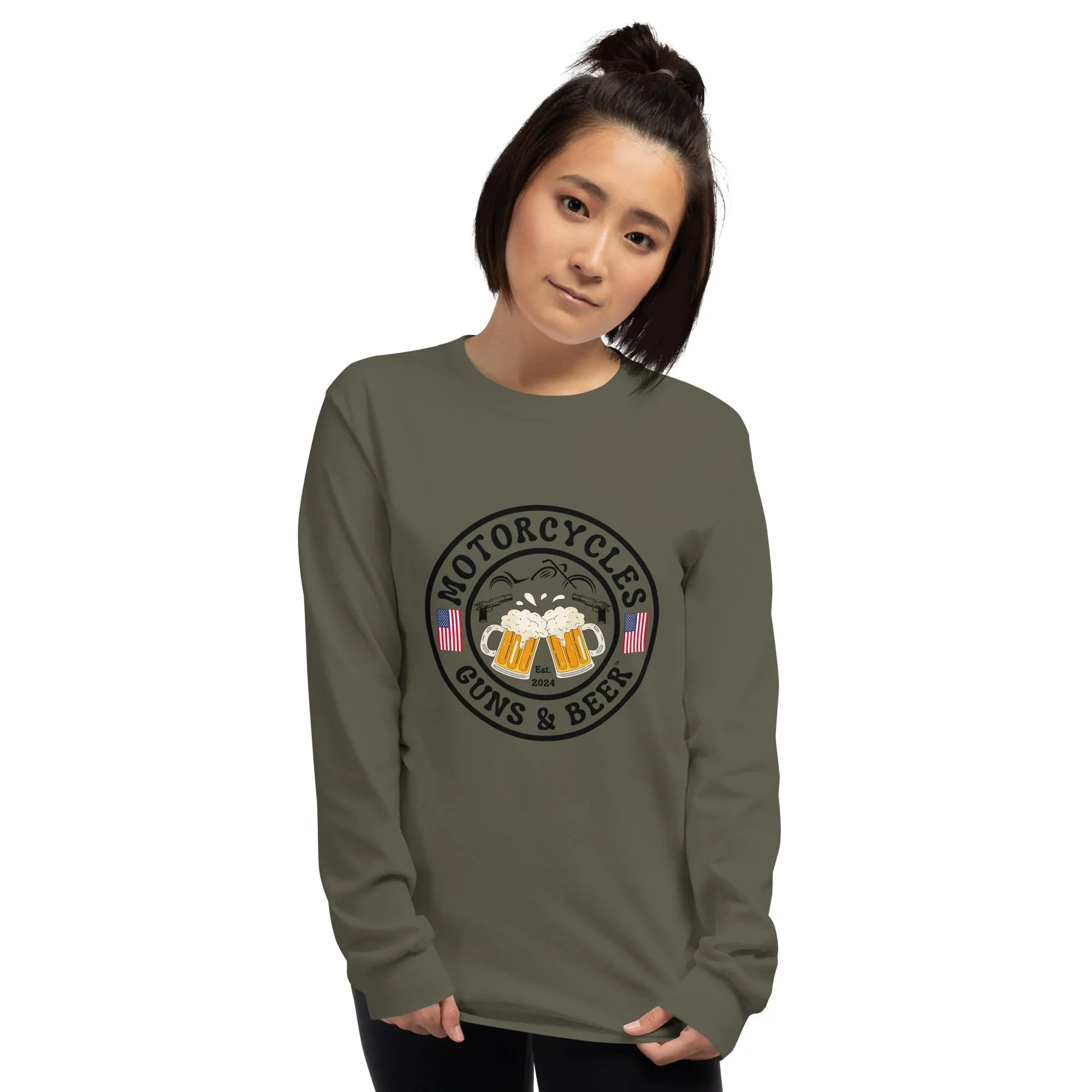 Motorcycles Guns & Beer Long Sleeve - Unisex -MGW Clothing