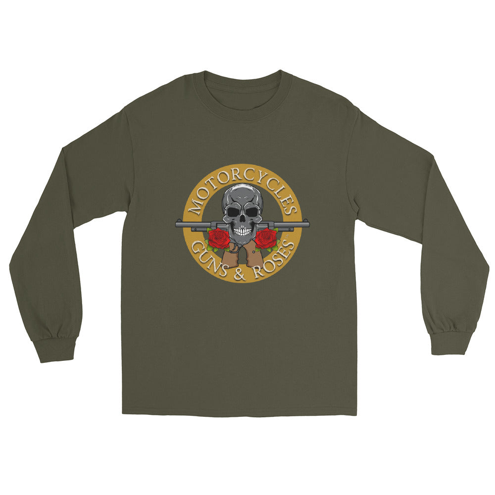 Motorcycles Guns And Roses Long Sleeve-MGW Clothing