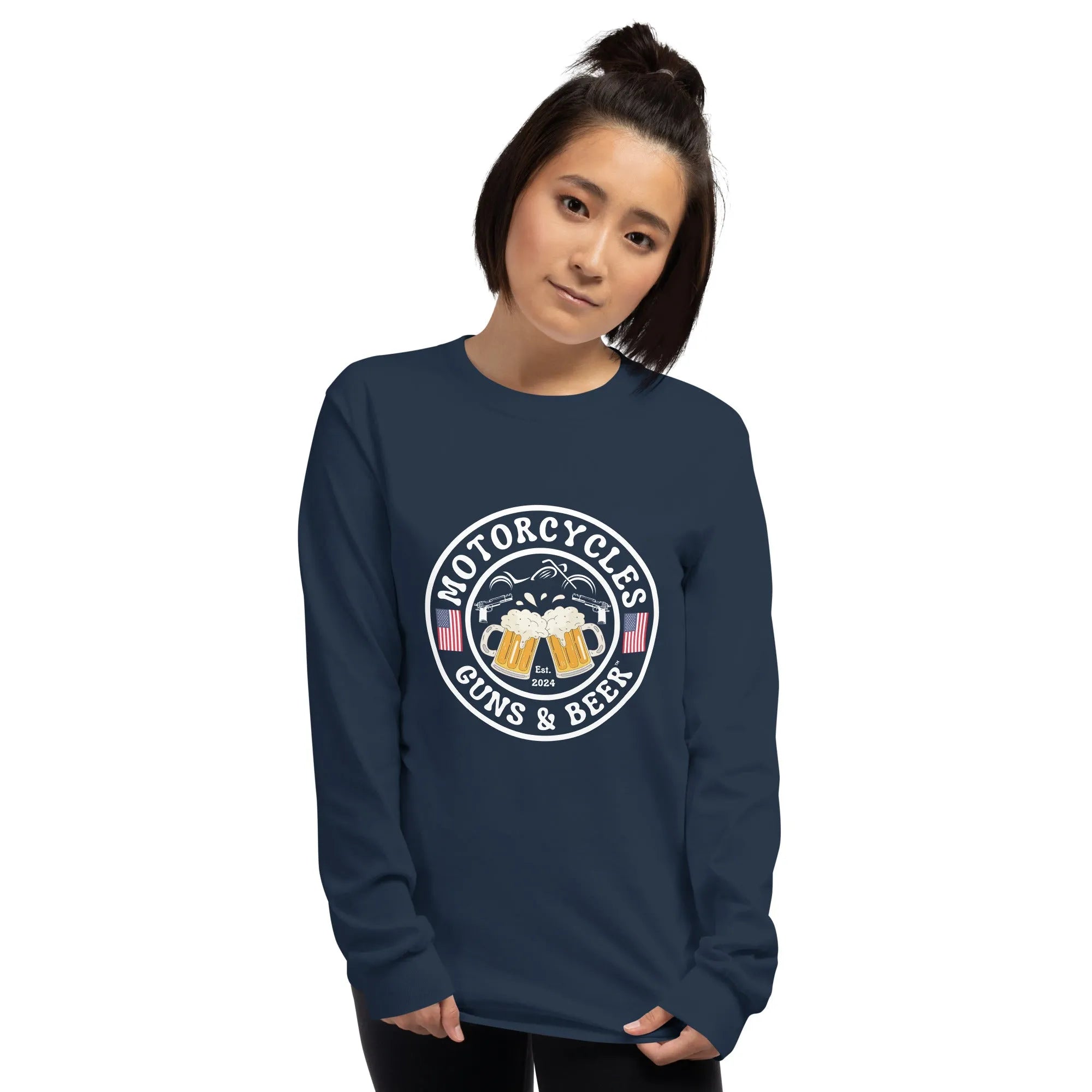 Motorcycles Guns & Beer Long Sleeve - Unisex -MGW Clothing
