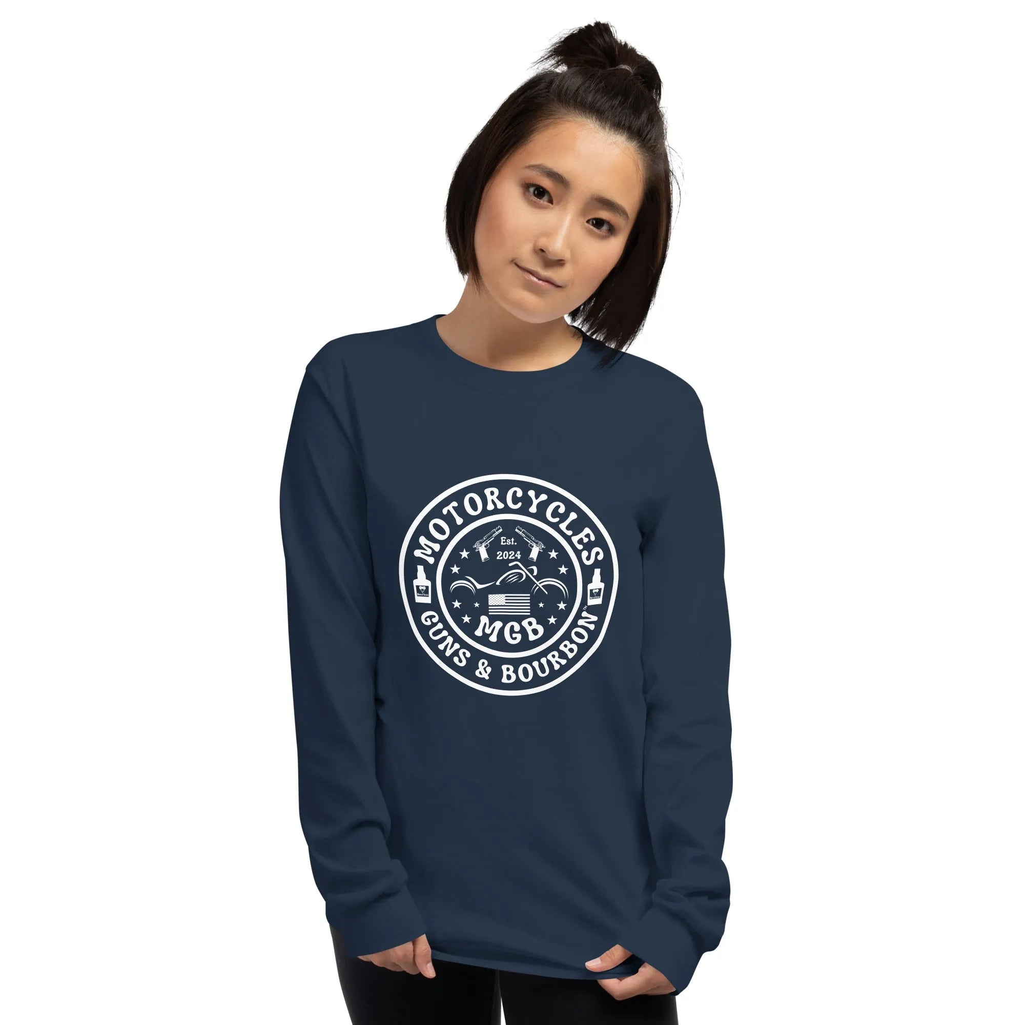 Motorcycles Guns & Bourbon Long Sleeve - Unisex -MGW Clothing
