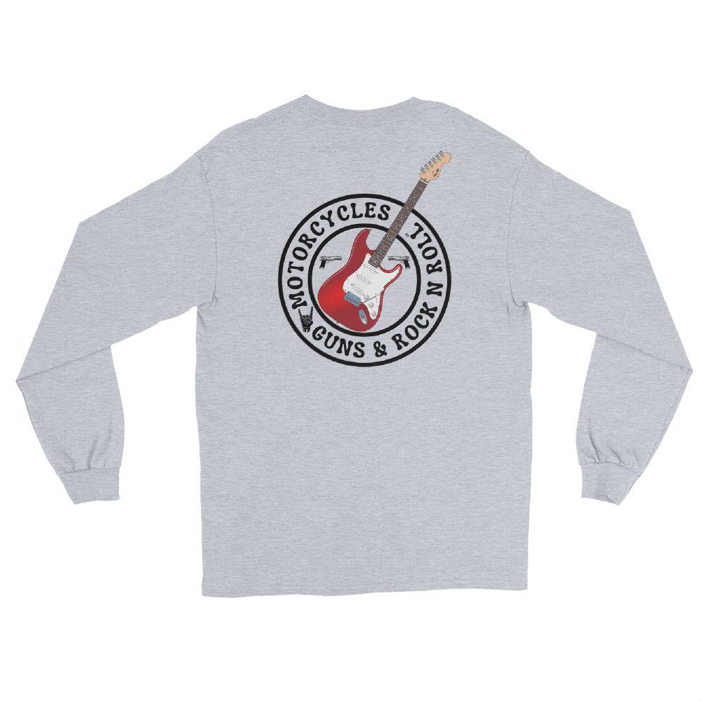 Motorcycles Guns And Rock N Roll Long Sleeve Shirt-MGW Clothing