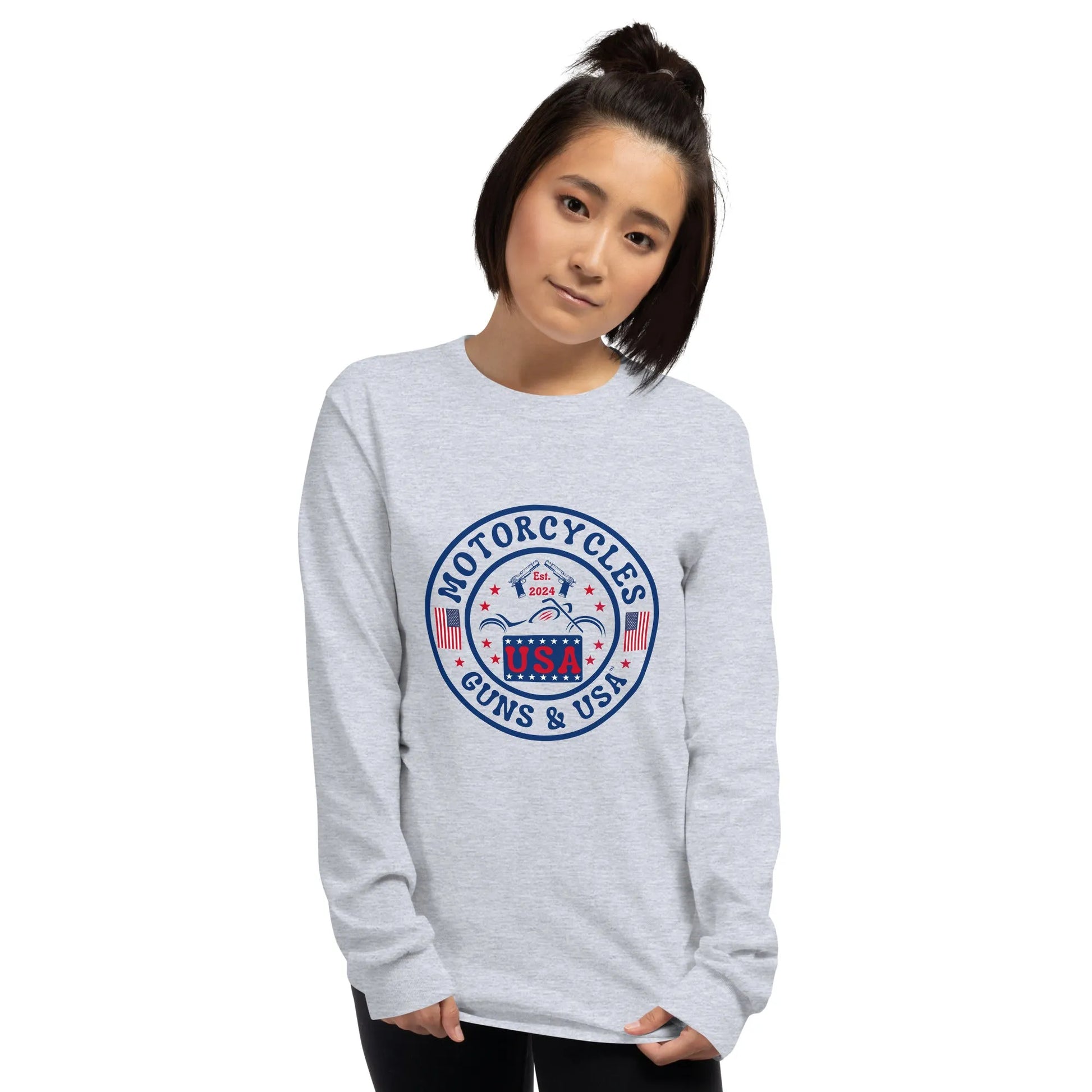 Motorcycles Guns & USA Long Sleeve - Unisex - ShopMGW Clothing