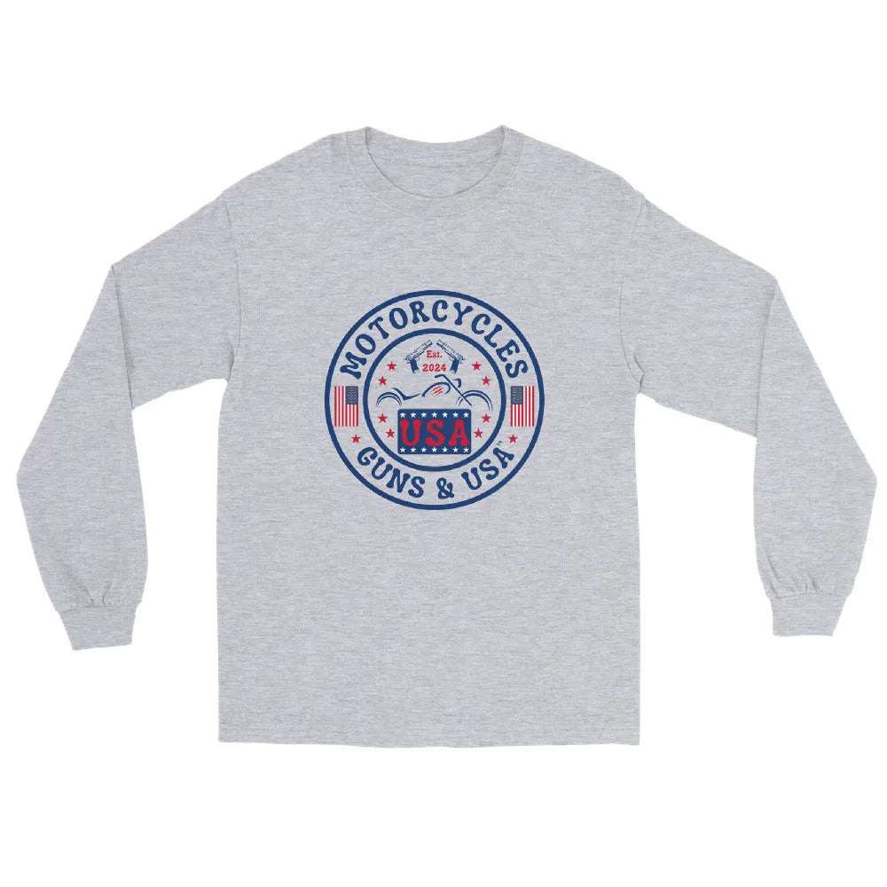 Motorcycles Guns & USA Long Sleeve - Unisex -MGW Clothing