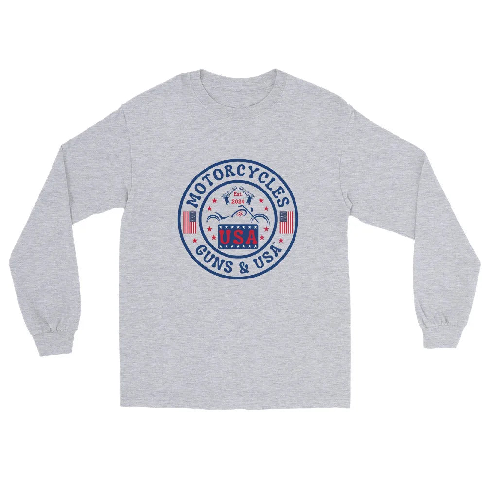 Motorcycles Guns & USA Long Sleeve - Unisex - ShopMGW Clothing