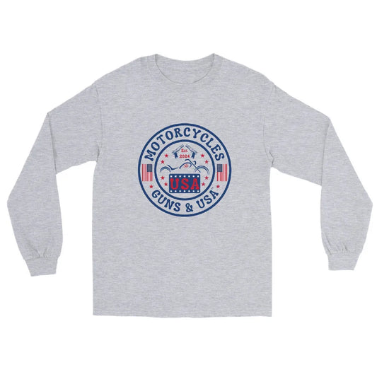 Motorcycles Guns & USA Long Sleeve - Unisex - ShopMGW Clothing
