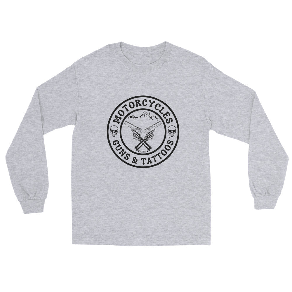 Motorcycles Guns And Tattoos Long Sleeve Shirt-MGW Clothing