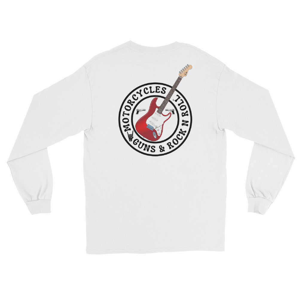 Motorcycles Guns And Rock N Roll Long Sleeve Shirt-MGW Clothing