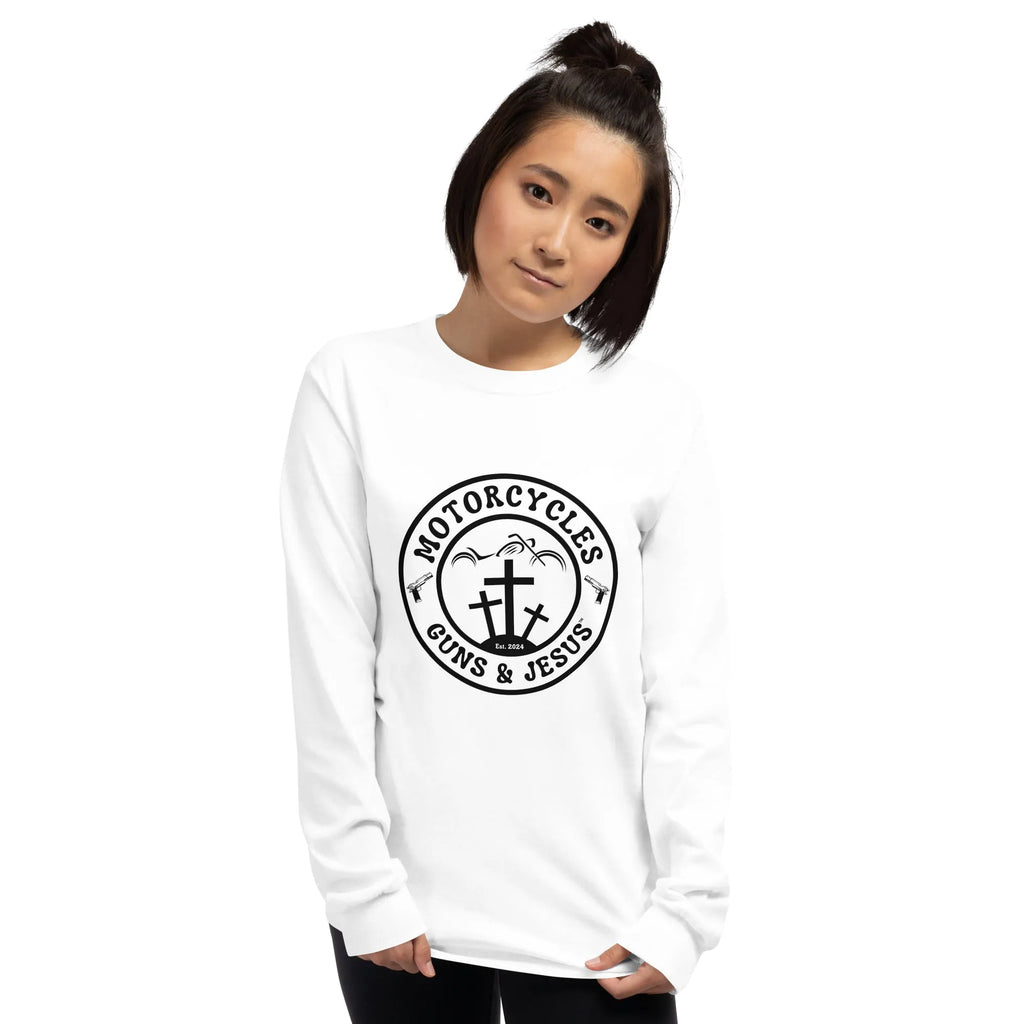 Motorcycles Guns & Jesus Long Sleeve - Unisex -MGW Clothing