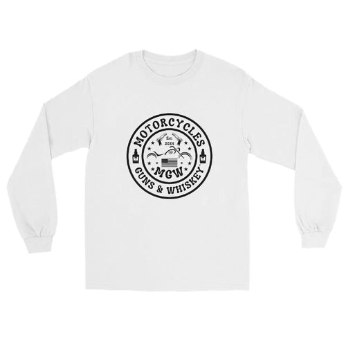 Motorcycles Guns And Whiskey Long Sleeve Shirt - MGW Clothing