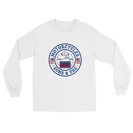 Motorcycles Guns & USA Long Sleeve - Unisex - ShopMGW Clothing