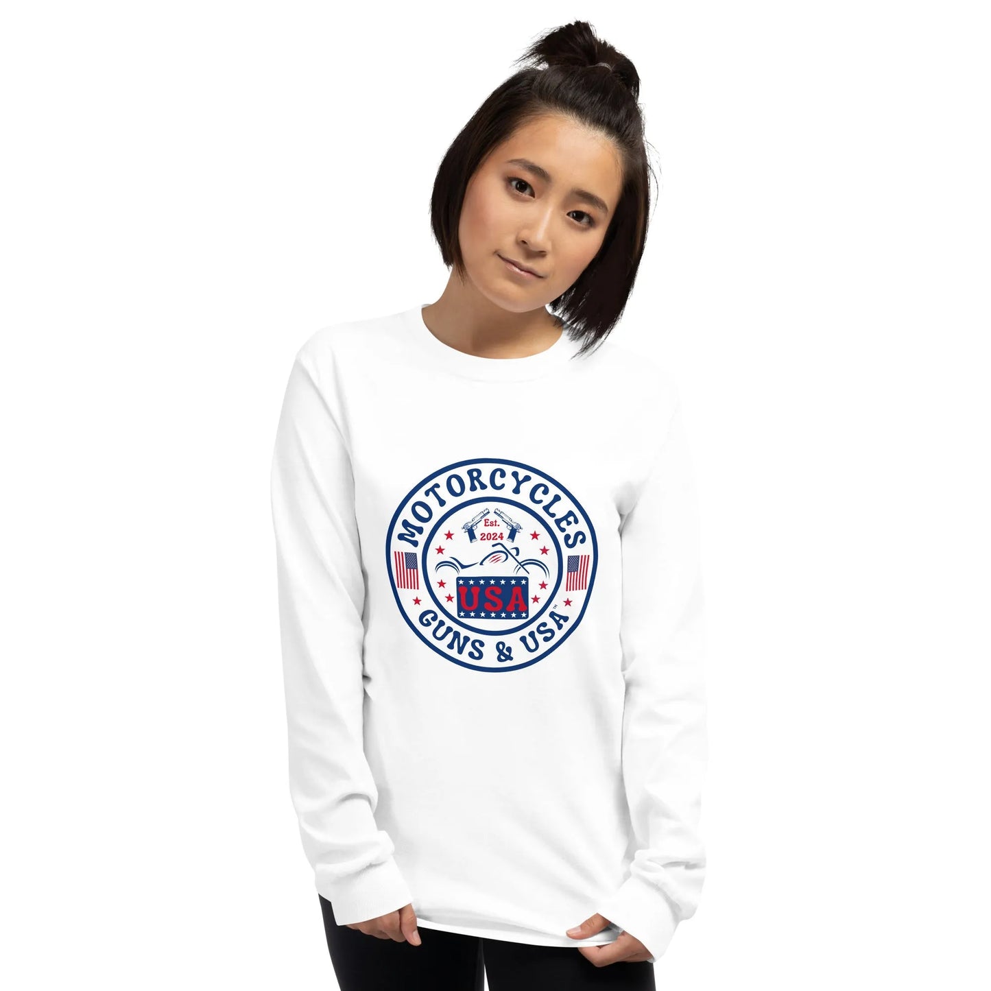 Motorcycles Guns & USA Long Sleeve - Unisex - ShopMGW Clothing