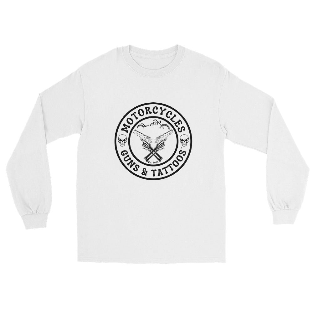 Motorcycles Guns And Tattoos Long Sleeve Shirt-MGW Clothing