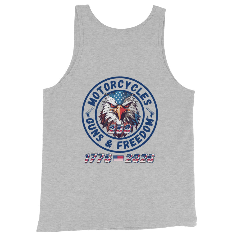 Motorcycles Guns And Freedom 250Th Tank Top - MGW Clothing