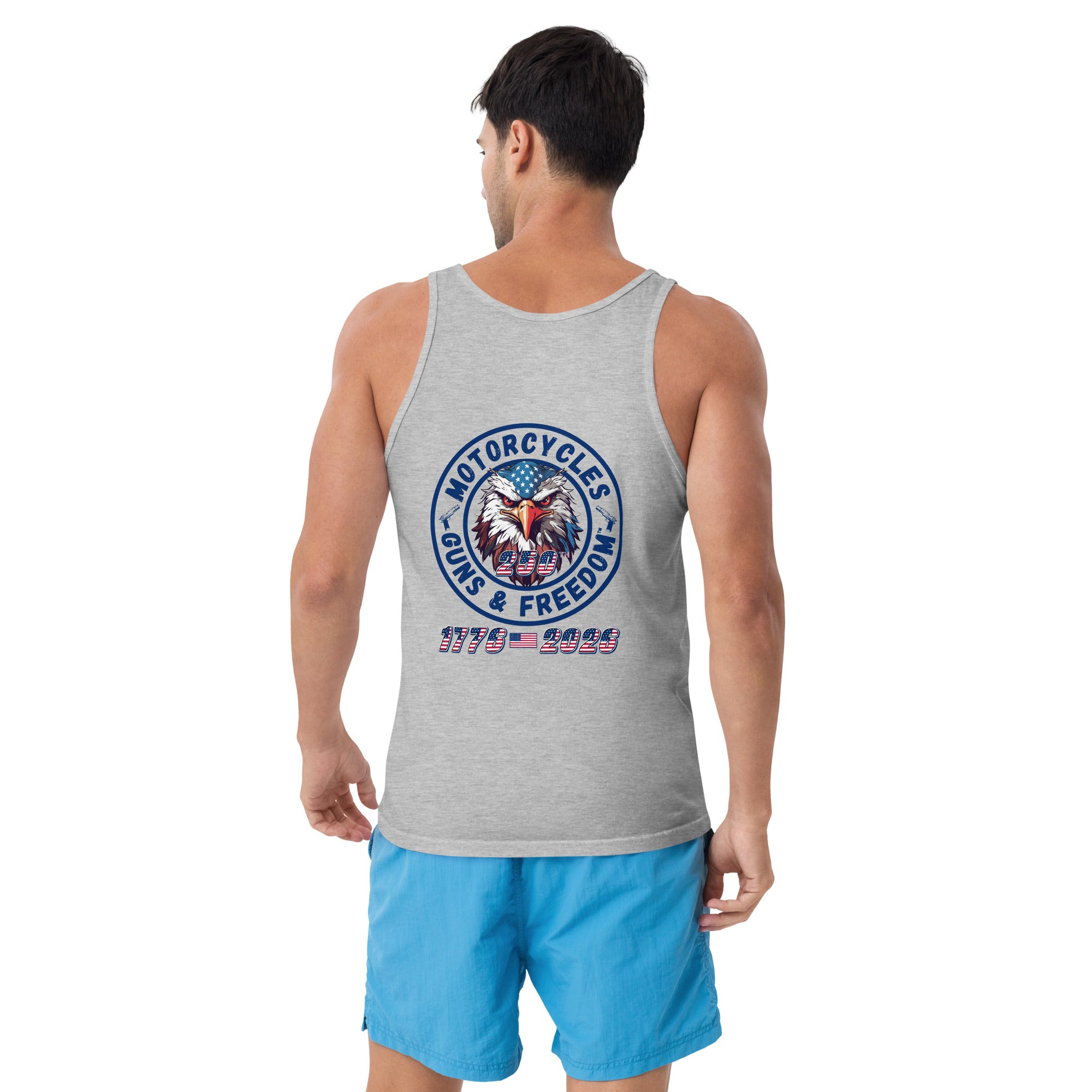 Motorcycles Guns And Freedom 250Th Tank Top - MGW Clothing