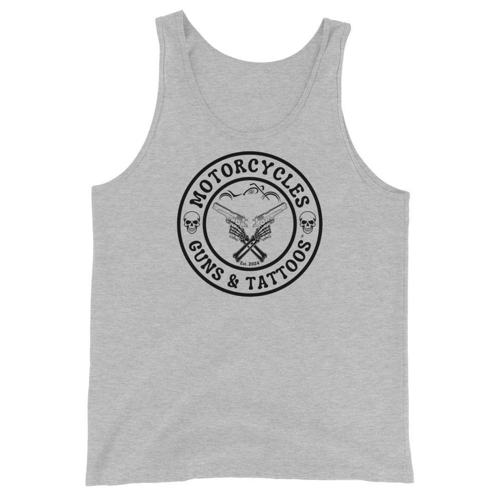 Motorcycles Guns And Tattoos Tank Top-MGW Clothing