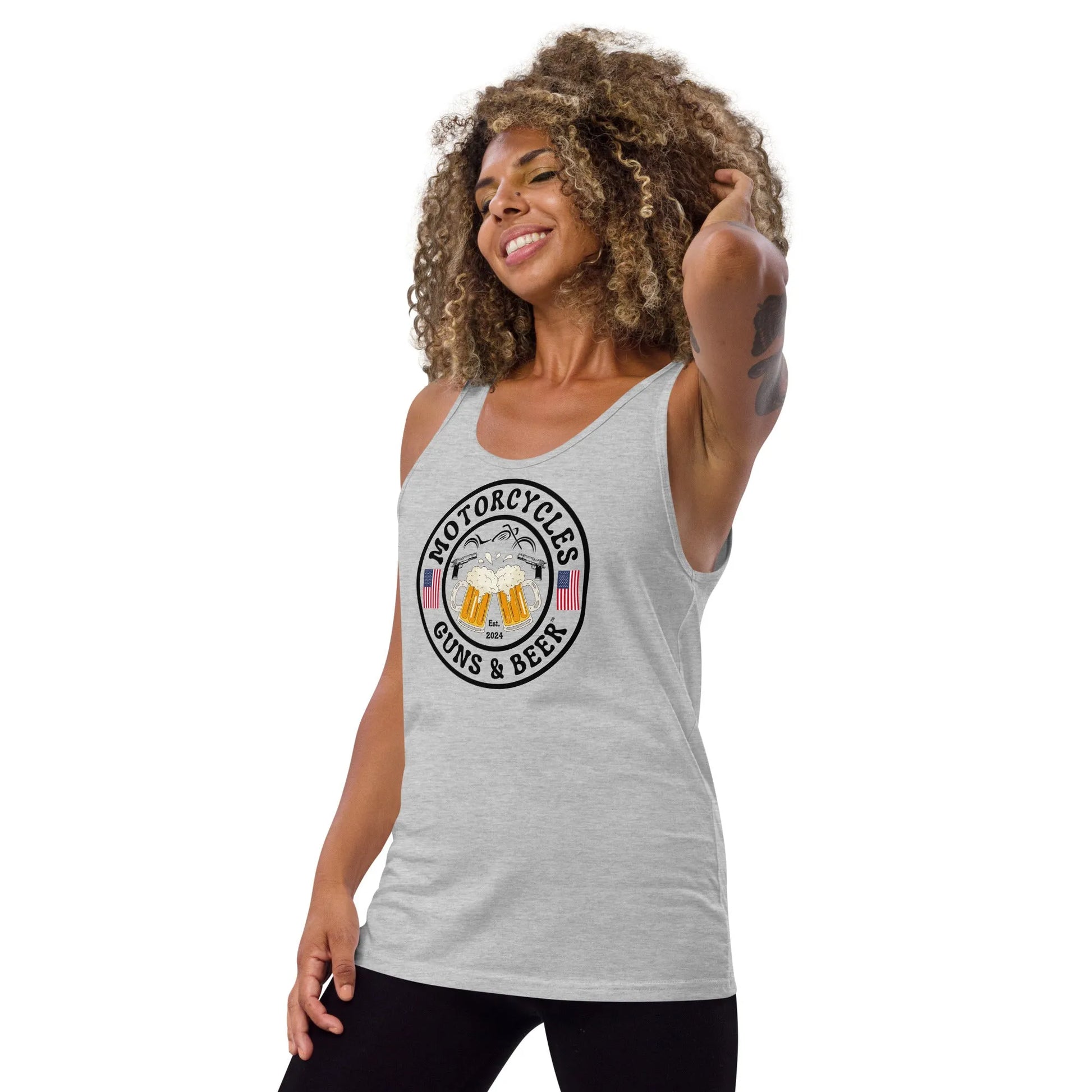 Motorcycles Guns & Beer Tank Top - ShopMGW Clothing
