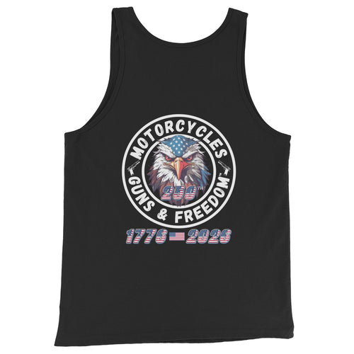 Motorcycles Guns And Freedom 250Th Tank Top - MGW Clothing