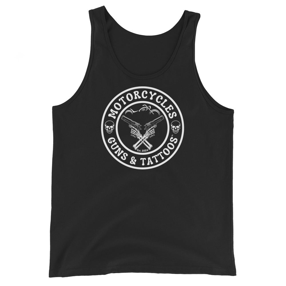 Motorcycles Guns And Tattoos Tank Top-MGW Clothing